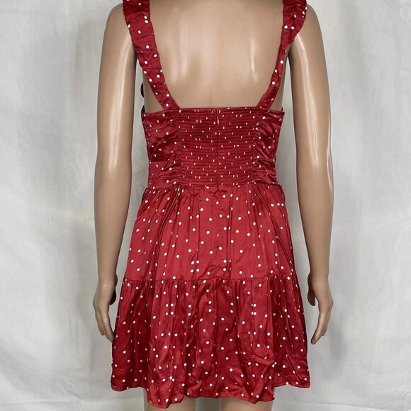 For Love & Lemons Women’s Willa Ditsy Dot Mini Dress – Red – Size M - Picture 2 of 11